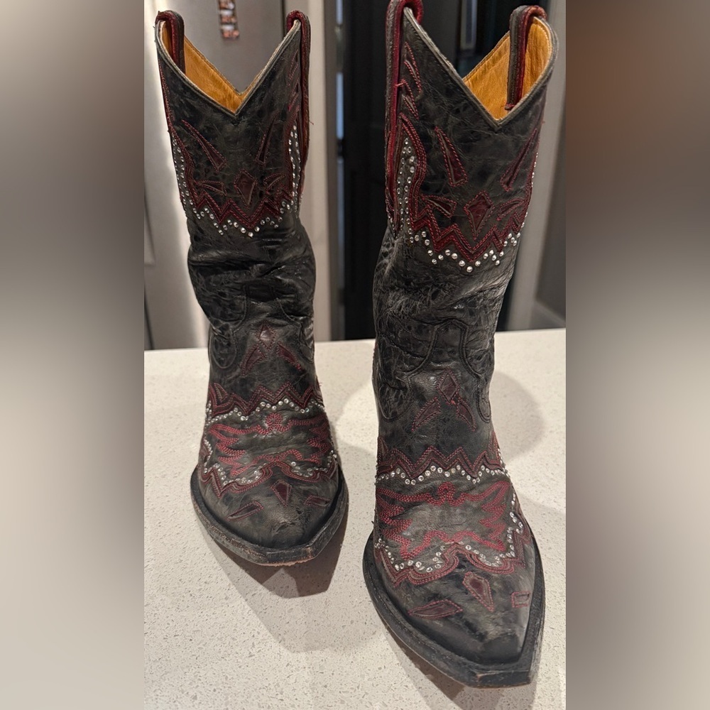 Old Gringo Black and Red Leather Boots